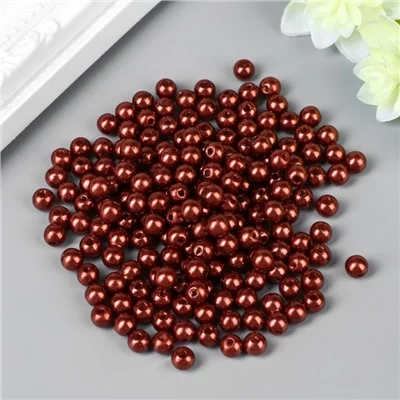 Набор бусин для творчества пластик "Шоколадно-коричневый" набор 200 шт d=0,6 см 4762463