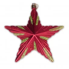 НГ Украшение пластик 13см СНОУ БУМ "Подвеска.Праздничная звезда"зол/крас(376-582 602478