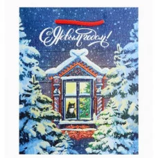 Dream cards Пакет подароч. с мат.лам. и глит. 18х23х10 см (M) Новогодняя ночь 190г ППК-2303