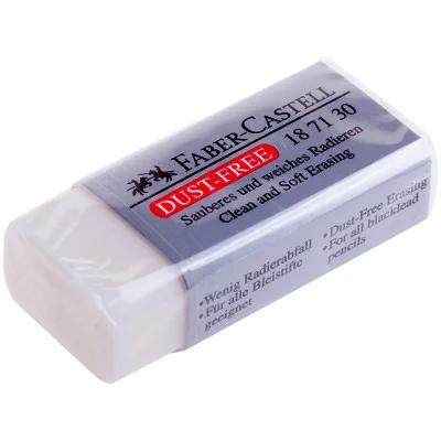 Ластик Faber-Castell "Dust Free", прямоугольный, ПВХ, картонный футляр, 41*19*12мм Faber-Castell 073890
