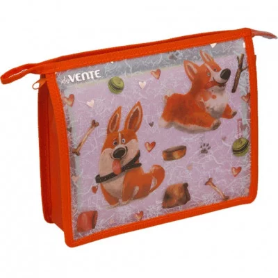 Папка для тетрадей А5 молния сверху пластик/фольг "Corgi" DEVENTE 8056221 Россия (643)