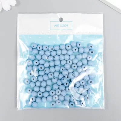Бусины для творчества дерево "Голубой" d-0,8 см, набор 20 гр 7829698