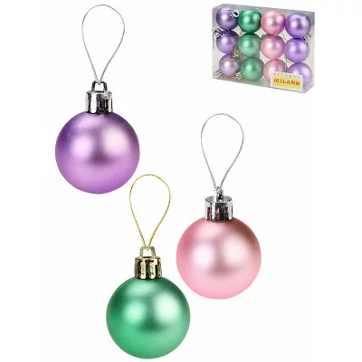 Набор ёлочных шаров 12 шт Чудеса, 4 см, нежные оттенки НУ-5633