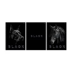 Тетрадь 80л., А4, клетка, на гребне BG "Just black", soft-touch ламинация, выб. лак 378734