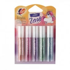 Гель с блестками Луч ассорти 5 цв. 5 мл с европодвесом 219619