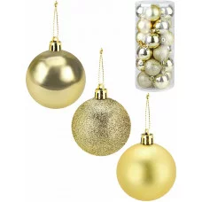 Набор ёлочных шаров 24 шт Новогоднее настроение, 5 см, золотой НУ-5640
