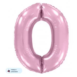 Шар (40\'\'/102 см) Цифра, 0, Розовый, Макарунс, 1 шт. в уп. B901760RS
