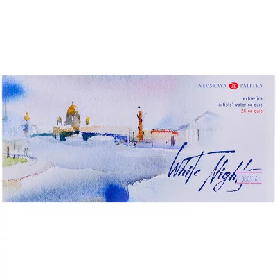 Краски акварельные художественные "Белые ночи", 24 цвета, кювета 2,5 мл, картонная коробка, 1941061