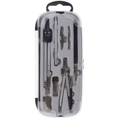 Готовальня 08 предметов циркуль 132мм сгибается ножка металл HATBER 154284