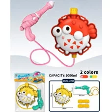 Бластер водный длина 21см с рюкзаком-резервуаром Рыба-ёж M40-5AB