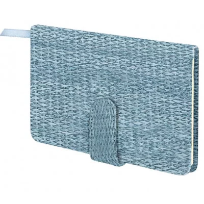 Еженедельник датированный 2026 МАЛЫЙ ФОРМАТ 95х155 мм, А6, BRAUBERG "Augustus", под кожу, голубой, 117185