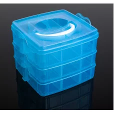 Бокс для хранения, 3 яруса 18 отделений, 15х15х12 см, цвета МИКС 753651