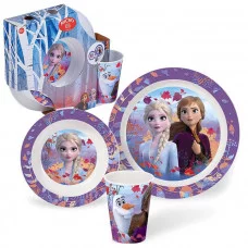 Набор пластиковой посуды из 3-х предметов для СВЧ (тарелка, миска, стакан). Холодное сердце 2 283962