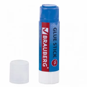 Клей-карандаш BRAUBERG "COLOR Crystal", 15 г, прозрачный, ассорти, 227969