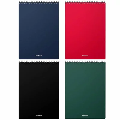 Блокнот с пластиковой обложкой на спирали ErichKrause Classic, ассорти, А4, 60 листов, клетка 49676