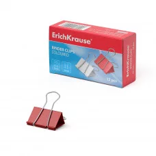 Зажимы для бумаг ErichKrause®, 25мм цветной (коробка 12 шт.) 25090