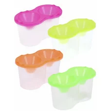 Стакан-непроливайка двойной ЦВЕТА ФЛУОРЕСЦЕНТНЫЕ АССОРТИ С-0498 4 цвета