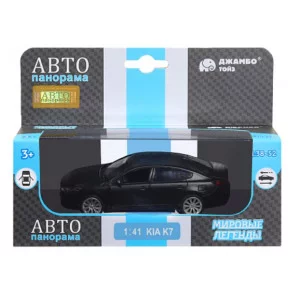 ТМ "Автопанорама" Машинка металлическая 1:41 KIA K7, черный, откр. двери, инерция, 17,5*12,5*6,5 см JB1251436