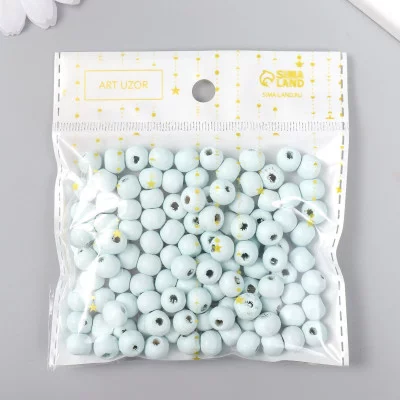 Бусины для творчества дерево "Голубой" d-0,8 см, набор 20 гр   9463297