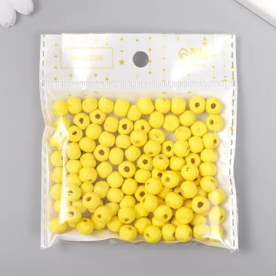 Бусины для творчества дерево "Лимонно жёлтый" d-0,8 см, набор 20 гр   9463308