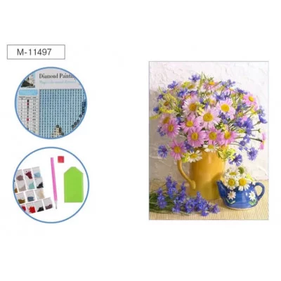 Алмазная мозаика ПОЛЕВОЙ БУКЕТ, холст 25х30 см (размер выкладки 20х25 см), ОПП-упаковка M-11497