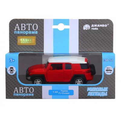 ТМ "Автопанорама" Машинка металлическая 1:43 Toyota FJ Cruiser, красный, откр. двери, инерция, в/к 17,5*12,5*6,5 см JB1251265