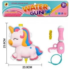 Бластер водный длина 24см с рюкзаком-резервуаром Единорог P3031-1