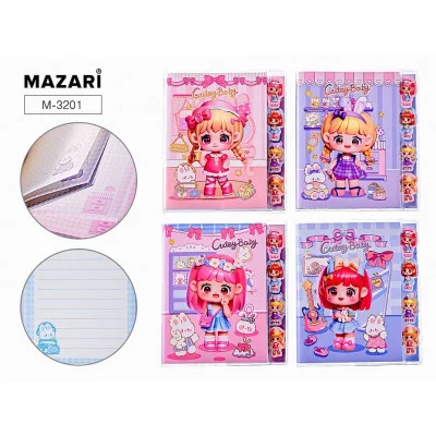 Блокнот ДЕВОЧКИ 9х12.4 см, 80 л. M-3201