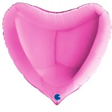 Шар (18\'\'/46 см) Сердце, Фуксия, 1 шт. 18001F