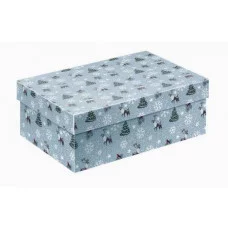 Коробка прямоугольная одинарная Зима в лесу 34х22х7 КОР-7868