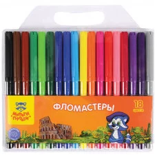 Фломастеры Мульти-Пульти "Енот в Италии", 18цв., смываемые, блистер 240106