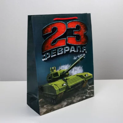 Пакет ламинированный вертикальный «С днём защитника», L 31 × 40 11.5 см 6631916