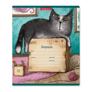 Тетрадь 12л линейка мелов "Cat & Box" ERICH KRAUSE 46551 022623