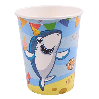 Стаканы бумажные Акула (250 мл, 6 шт) флоупак ФЛ-0945