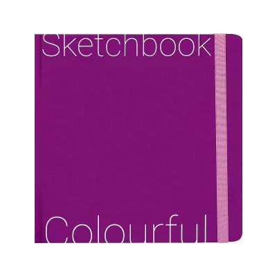 Скетчбук Colorful Purple 200х200мм (7БЦ, soft touch,блок 72л: цветной120г,крафт78г С72-9043