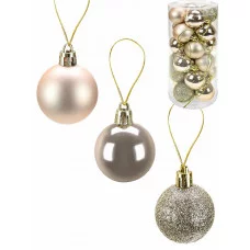 Набор ёлочных шаров 24 шт Новогоднее настроение, 4 см, золотой (мат, глянец, глиттер) НУ-3435