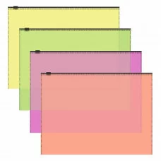 Zip-пакет пластиковый ErichKrause Fizzy Neon, A4, полупрозрачный, ассорти 47070