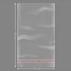 Пакет упаковочный с клеевой полосой 120x150 мм, 25 мкм, прозрачный, 4167302