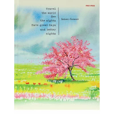 Бизнес-блокнот А5 80л. АКВАРЕЛЬНЫЙ ПЕЙЗАЖ - 1 Б80-6703 пер.7БЦ, ПП-00189758