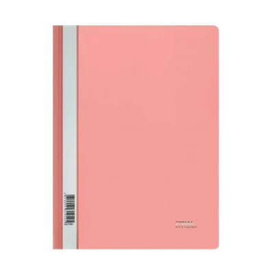 Папка-скоросшиватель пластик. СТАММ "Акцент" А4, 180мкм, коралловая с прозр. верхом 376235