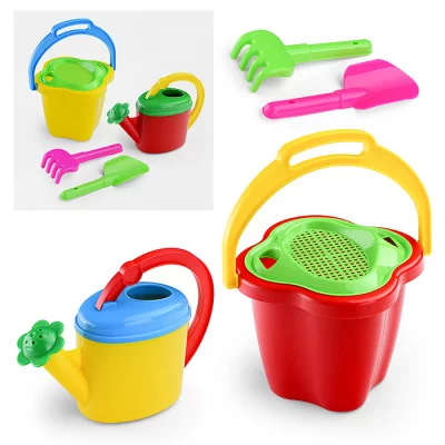 Песочный набор № 125 (ведро 1 л, сито, лейка 0,5 л, лопата 19см, грабли 19см) 1825