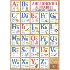 Плакат А4 Английский алфавит с транскрипцией 01141
