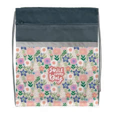 Мешок д/обуви Schoolformat FLOWER PRINT 49х41 см д/девочек большой с карманом 227987