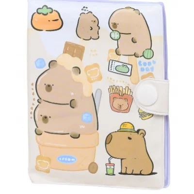 Набор подарочный канцелярский детский "КАПИБАРА" блокнот на кнопке 103*8 см+мини ручка пластик МС7370