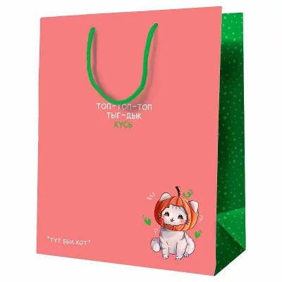 Пакет подарочный 1шт 18*23*10см MESHU "Тут был кот", ламинированный 354764