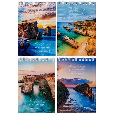 БЛОКНОТ А6 60л. МОРСКИЕ КРАСОТЫ Б60-0460 ассорти, на гребне