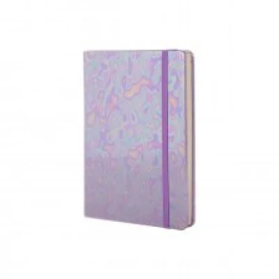 Записная книжка, А6, Alingar, 7БЦ, ПВХ голография на резинке, клетка, 96 л. Разводы сиреневый AL9290