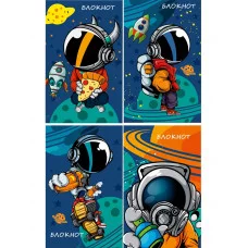 Блокнот А7 40л. на гребне МУЛЬТЯШНЫЙ КОСМОС Б40-8821 в клетку TМ Profit