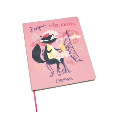 Girl collection. Париж Дневник для ст. классов, интегр. переплет из искусств. кожи с полноцветной печатью "Girl collection" А5, 48л, цветн. торец, ляссе, скр. угл. Бумага 70