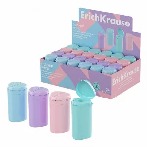 Точилка пластиковая ErichKrause ClickUp, Pastel, с контейнером, ассорти  60067